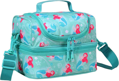 Lunch Bag for Girls,ChaseChic Insulated Lightweight Lunch Boxes for Kids Boys Dual Compartment Lunch Organizer Leak-Proof Cooler Bag with Detachable Adjustable Shoulder Strap,Purple Butterflies