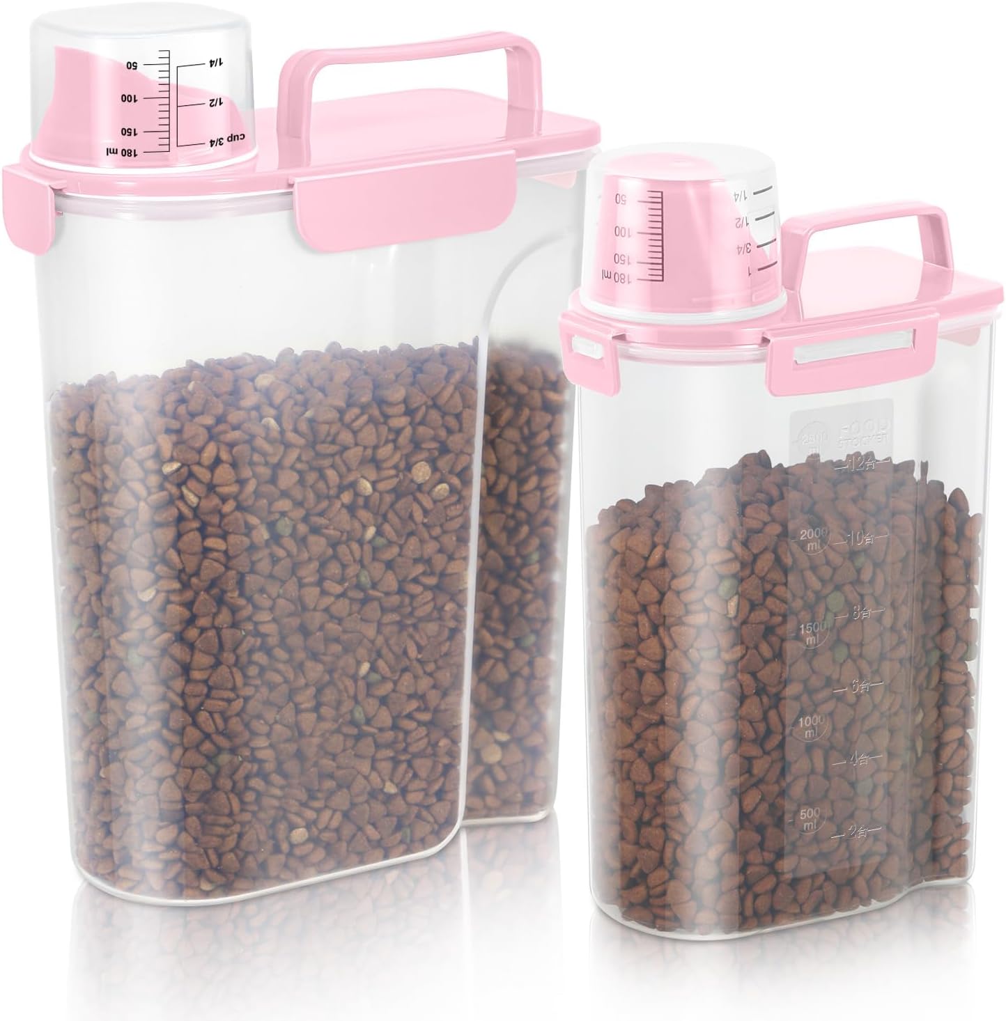 LEAWALK 5Lbs Airtight Cat Dog Food Storage Container with Upgraded Large Nozzle BPA-Free, Pet Food Storage Containers for Rice, Grain, Pet Food, Flour, Dog Treat Storage (Dark Gray, 5L-1pack)