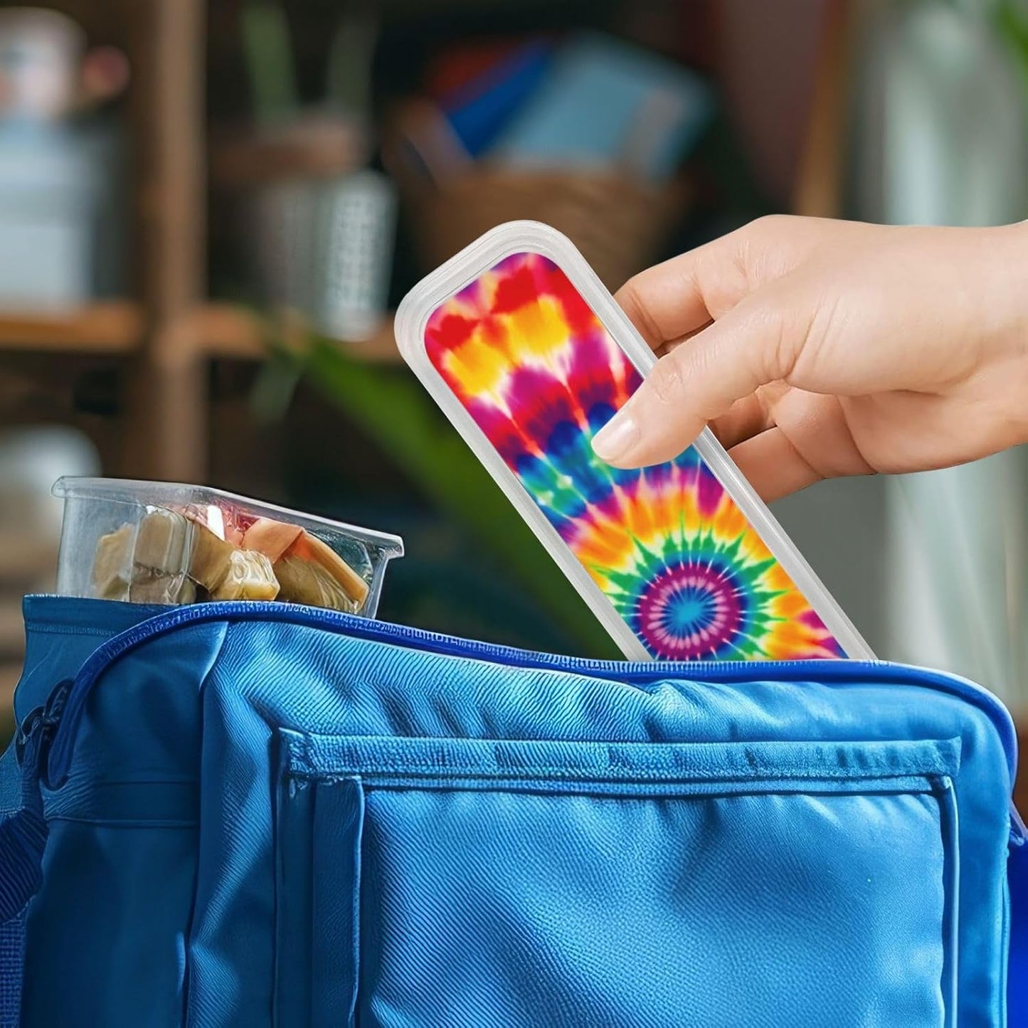 3-Piece Kids Silverware Set, Stainless Steel Reusable Children Safe Knife Spoon Fork Set With Storage Case Tie Dye Pattern Children Flatware Set For Kids Lunch Box