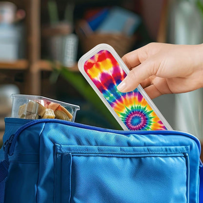 3-Piece Kids Silverware Set, Stainless Steel Reusable Children Safe Knife Spoon Fork Set With Storage Case Tie Dye Pattern Children Flatware Set For Kids Lunch Box
