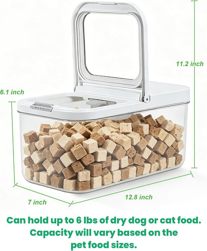 TBMax Dog Cat Food Storage Container 12Lbs with Airtight Flip-up Lid, Large Pet Food Dog Treat Container with Scoop, Airtight Food Storage Bin for Kitchen Organization