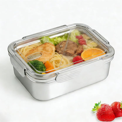 Stainless Steel Food Storage Containers Set, Airtight with Vacuum Seal, Set of 3 (22/44/82 oz), Stackable, Dishwasher & Freezer Safe for Meal Prep and Leftovers Storage