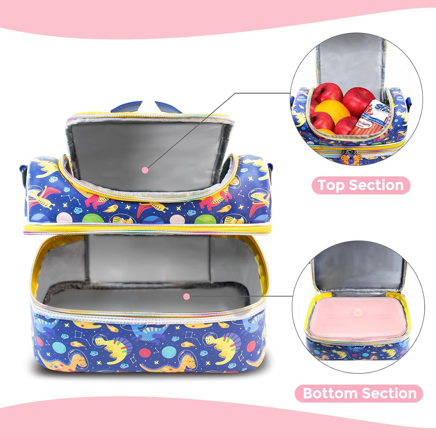 RLGPBON Lunch Bag Kids,Boys Lunch Box,Space Lunch Bag Toddler Teen Boys,School Daycare Cute Travel bags