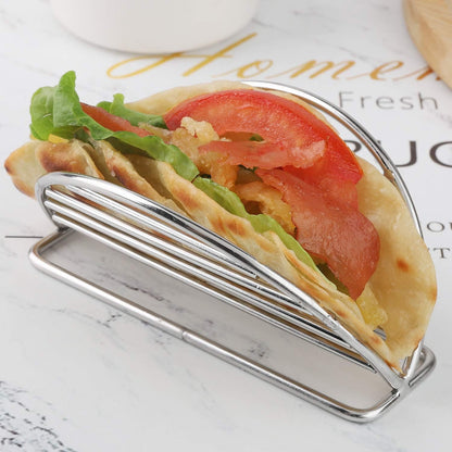 Taco Holders Stand Stainless Steel Taco Rack Tray Stand Up Holder Kitchen Set for Tortillas, Burritos, Parties & Restaurants (Taco Holder)