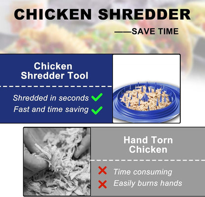 Chicken Shredder Tool Twist, 11" Heavy Duty Large Chicken Shredder, Meat Grinders Gadgets Machine, BPA Free, Strong Anti-Slip, Dishwasher Safe, Suitable for Pork Beef Chicken, Red