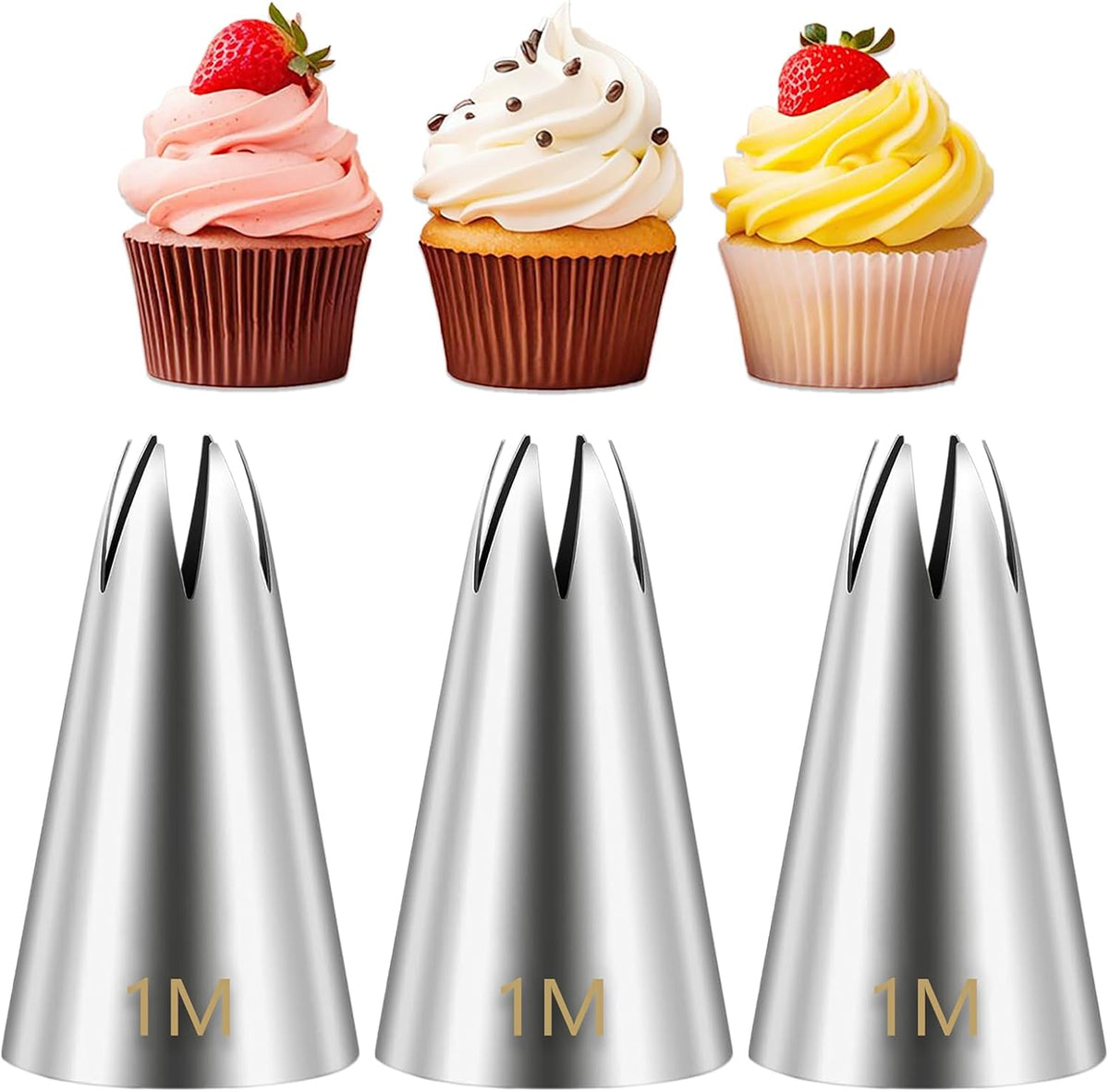 Suuker 1M Piping Tips Set, Large Star Cake Decorating Tips