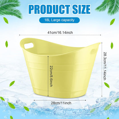 Patelai 6 Pcs Ice Buckets Bulk, Plastic Ice Buckets with Handles, Oval Storage Tub, Large Capacity Drink Tub for Party Bar Wine Beer Champagne Beverage Bottle Cooler(4.5 Liter,Clear)
