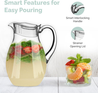 2 PACK 1.5 Gallon Drink dispenser, Glass Beverage Dispenser With Elegant Stand Stand, Drink Dispensers for Parties With Spigot 100% Leakproof. Perfect For Parties And Daily Use