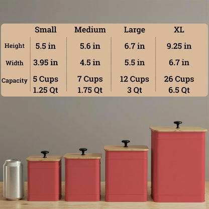 Kitchen Canisters for Countertop Set of 4 with Customizable Chalkboard Labels & Marker Pen - Big Iron Kitchen Canisters with Airtight Lids - Sage Green Canister Set - Flour and Sugar Containers