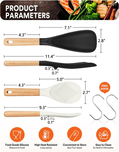 Badiano Cooking Spoon and Rice Scooper for Nonstick Cookware,Multi-function