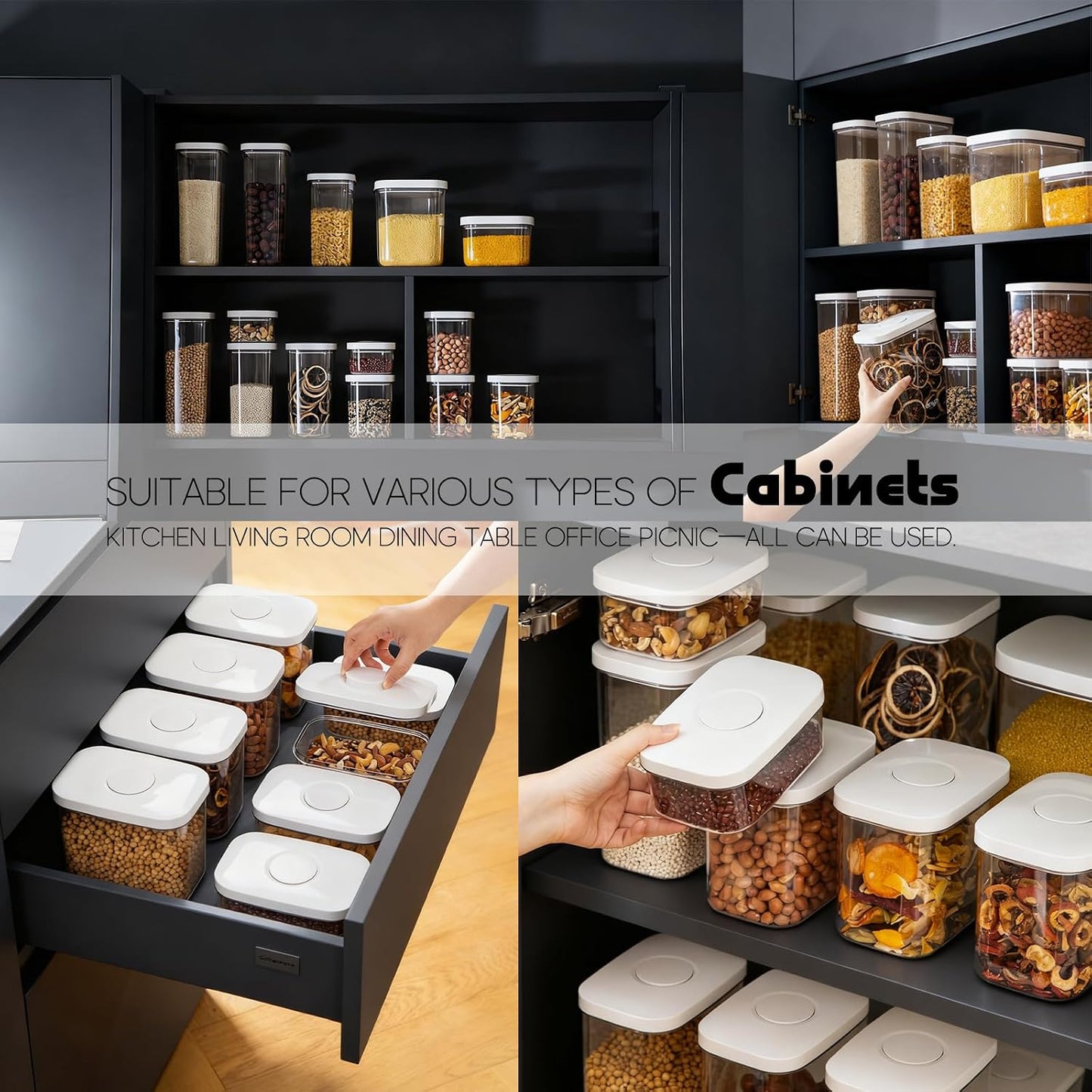 Rice Container - 10 Lbs/5.6KG/5QT Cereal Dispenser Storage Container Bin with Measuring Cup Food Bins Household for Kitchen Pantry Organization (D1065)
