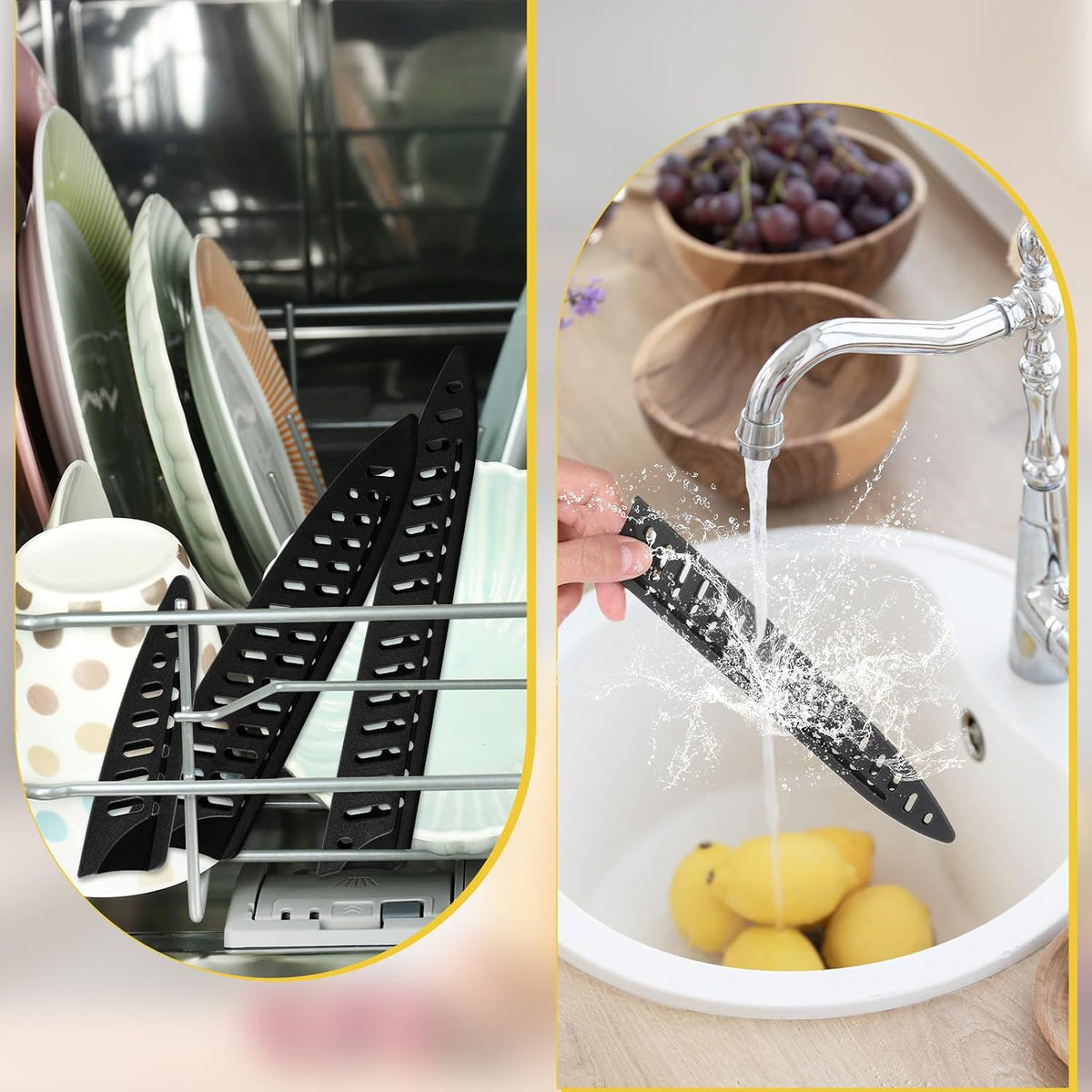 5Pcs Knife Sheath Plastic Chef Knife Protective Sleeves for Kitchen