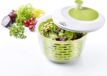 Westmark Salad Spinner, Capacity: 4.4 litres, ø 23.5 cm, Plastic, BPA-Free, Spinderella, Colour: Transparent/White/Green, 243022E1