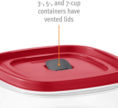 Rubbermaid EasyFindLids Meal Prep Containers 5.1 Cup Red
