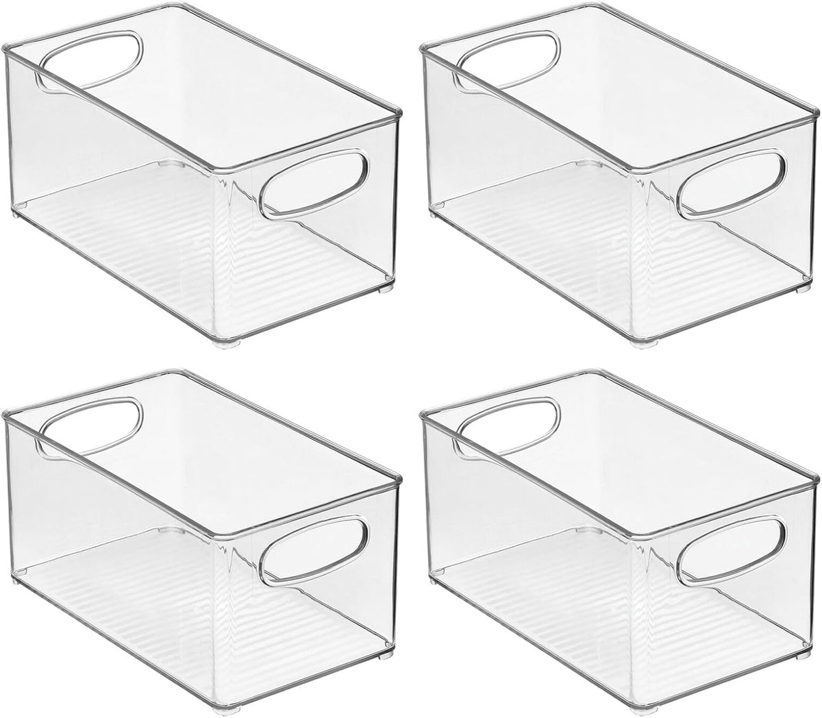 mDesign Deep Plastic Storage Organizer Container Bin, Office Organization for Filing Cabinet, Cupboard, Shelves, and Desk - Holds Notepads, Pens, Pencils, Highlighters, and Staplers - 2 Pack - Clear