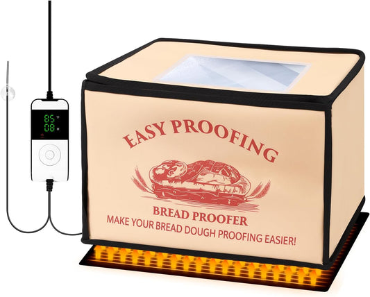 Folding Bread Proofing Warming Box with 50°F to 113°F Temp Control & 12H Timer, Dough Heater Warming Box - 16 x 12 x 10 IN Large Container Proving Drawer for Bread - sourdough Proofing Boxs Heated