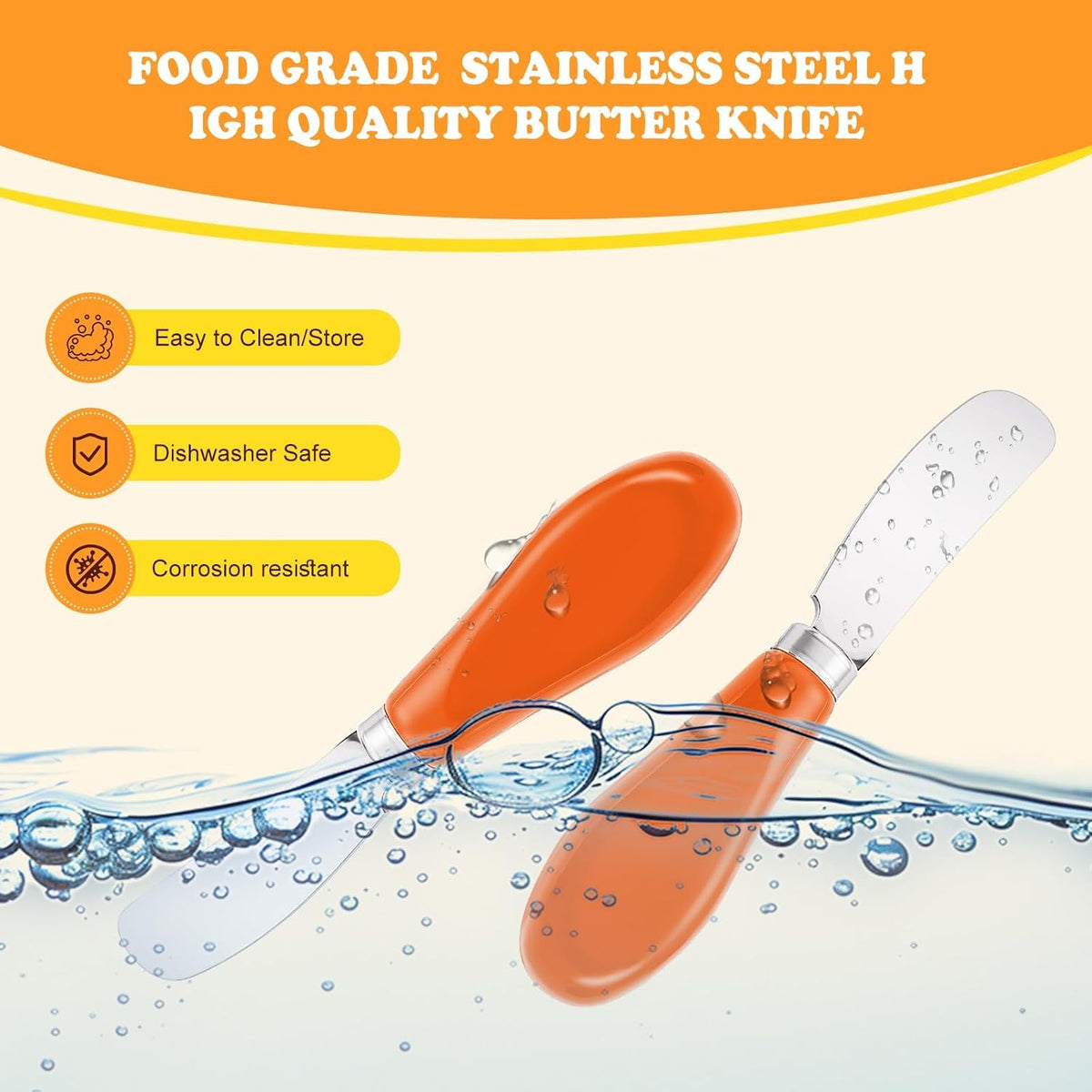 Butter Spreader Knife Set, 2 Pack Butter Knives and Cheese Knives