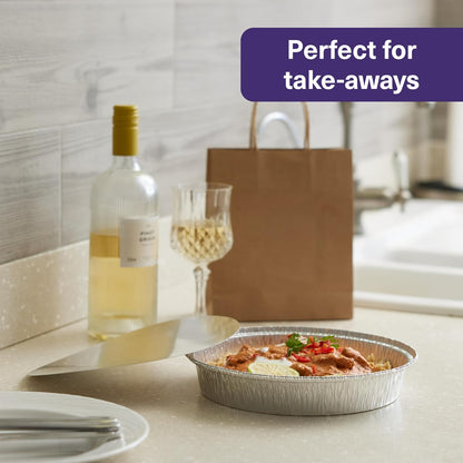 MATANA 25 Pack 10x14 Aluminum Pans, Lasagna Pan Disposable Baking Tin Foil Pan, Half Size Deep Steam Table Pan, Aluminum Tray, Great for Oven Roasting, Chafing, Heating, Serving Food, Parties