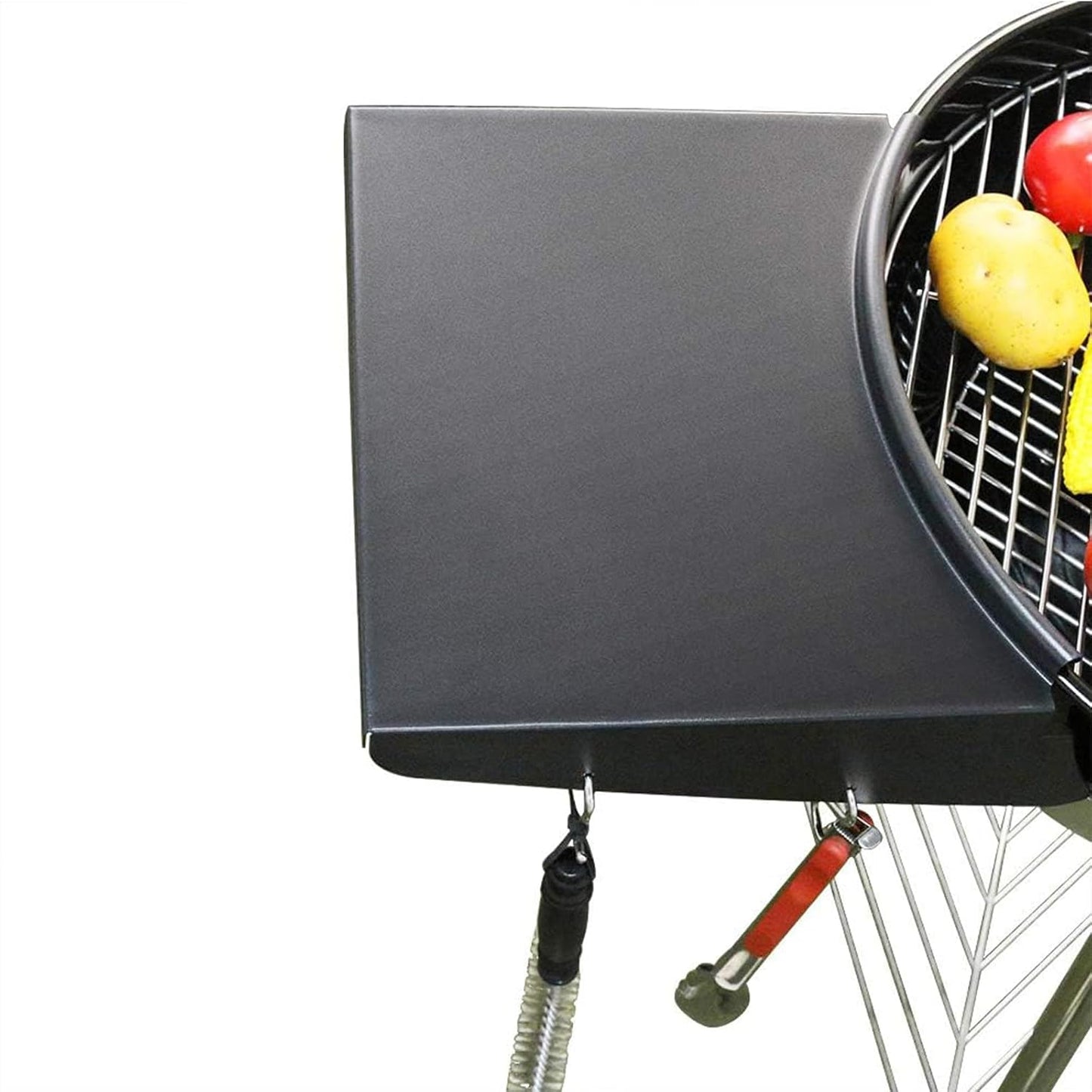 GRISUN Grill Table Shelf and Lid Holder for Weber Kettle Grills 22 Inches, Charcoal Grill Side Table Shelf and Slide a Side Lid Prop, Charcoal Grill Accessories for Weber, (Grill No Included)