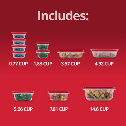 Rubbermaid EasyStore Large Containers, 18-Piece Set, Food Storage Containers with Lids