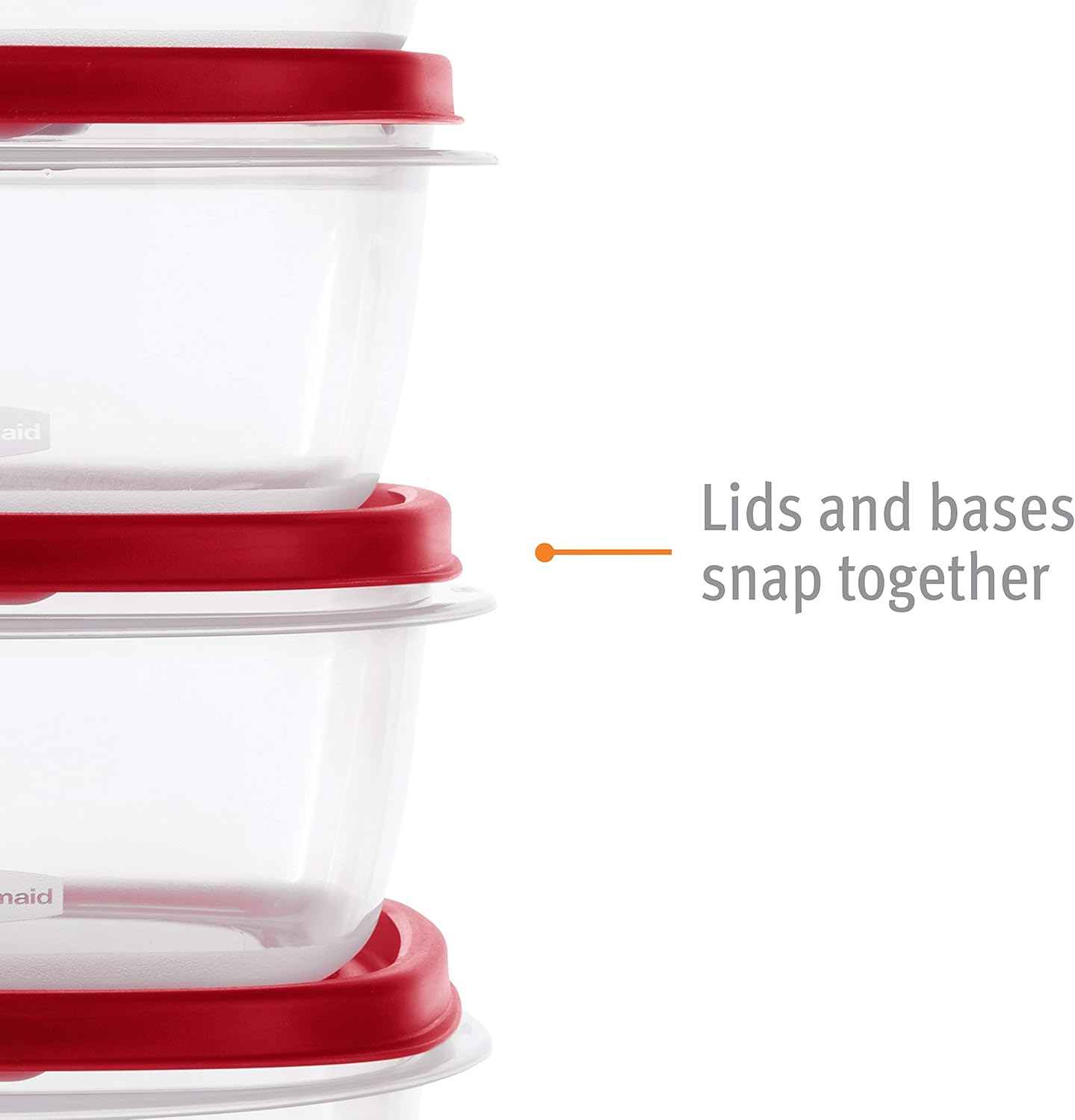 Rubbermaid EasyFindLids Meal Prep Containers 5.1 Cup Red
