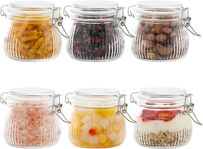 Spice Jars Set of 6, 4 oz Glass Spice Jars with Airtight Lids and Labels, Small Seasoning Jars for Spices, Herbs, Kitchen Spice Organizer