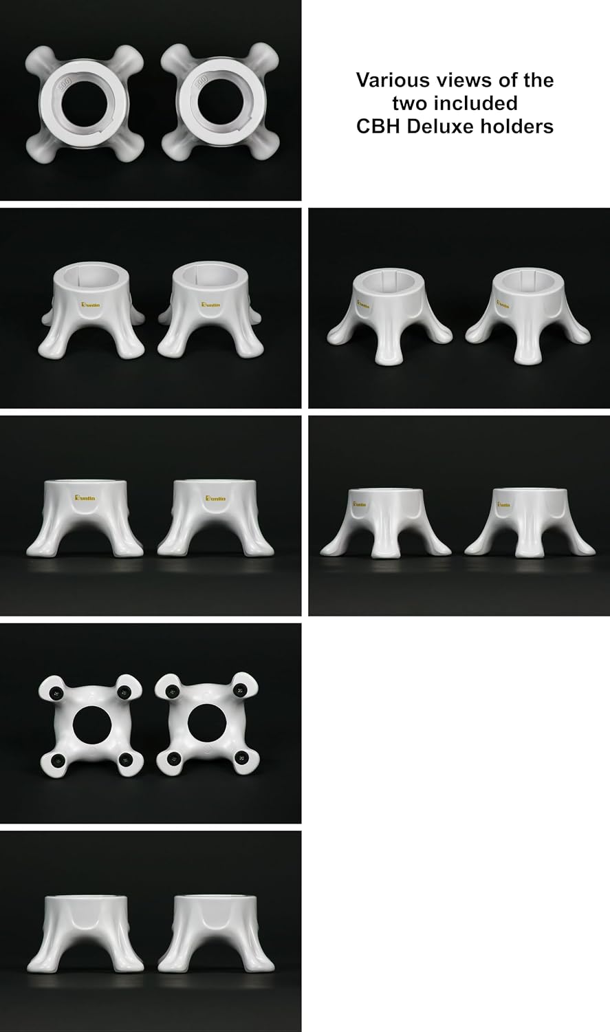 Dunlin - Condiment Bottle Holder (CBH) Deluxe - 1 Small (CBH 500) and 1 Large (CBH 1000), Matte Black - Upside Down Bottle Emptying Holders