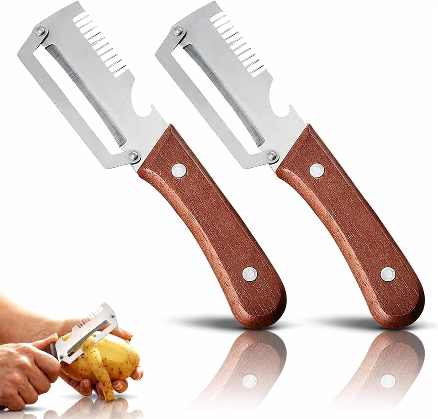 vegetable peeler，3 in 1ultra-sharp stainless steel blade, suitable for peeling fruits and vegetables, with bottle opener, (1PCS)