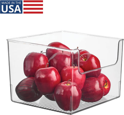 iDesign Open-Front Storage Bin, Clear | Kitchen, Pantry, Bathroom, Home Office, Made in USA