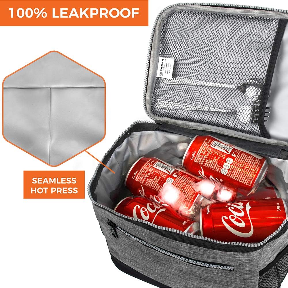 opux Insulated Lunch Box Men Women, Lunch Bag for Work School, Leakproof Soft Cooler Tote Adult, Large Lunch Pail Kids Boys Girls, Picnic Beach Food Bag with Shoulder Strap, Purple Floral