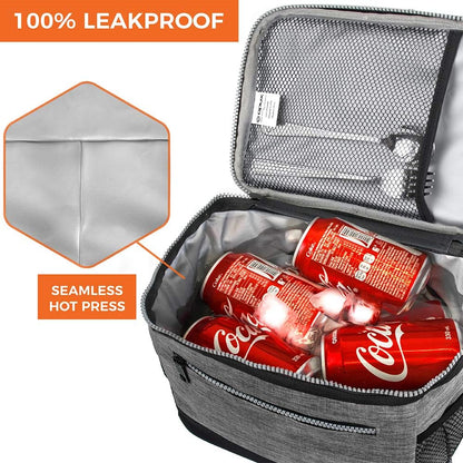 opux Insulated Lunch Box Men Women, Lunch Bag for Work School, Leakproof Soft Cooler Tote Adult, Large Lunch Pail Kids Boys Girls, Picnic Beach Food Bag with Shoulder Strap, Purple Floral