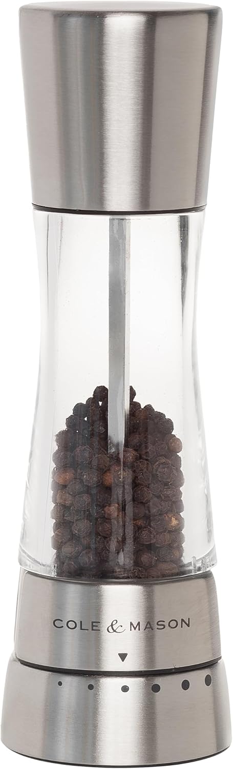 Cole & Mason Derwent Grinder, 7.5" Pepper Mill, Stainless Steel
