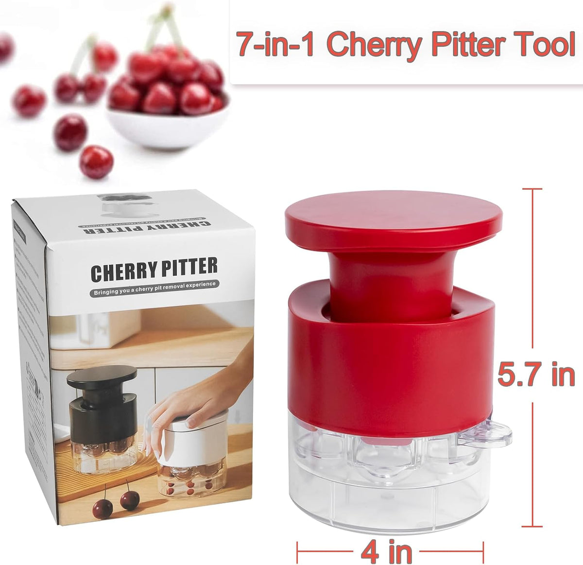 Cherry Pitter Tool,Cherry Pitter Cherry Stone Remover Tool for Making Cherry Jam Cherries Corer Pitter Tool，Cherry Pitter Olive Pitter with Space-Saving Lock Design, Black