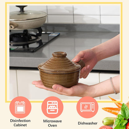 Maxdot Egg Cooker Egg Microwave Cooker with Lid and Hollow Hand Ceramic Microwave Egg Poacher Cooker for Household Use and Food Preparation