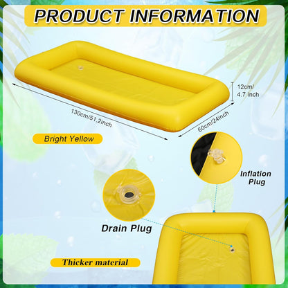 Leitee Inflatable Serving Bar with Drain Plug 52 x 24 x 5'' Inflatable Ice Serving Buffet Bar for Party Food Cooler Buffet Drink(Black,Basic Style)