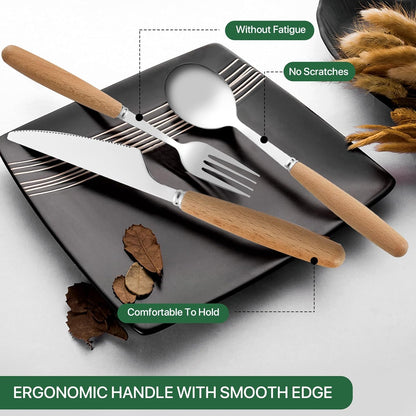 Reusable Travel Utensils with Case, 4pcs Portable Cutlery Set, Knives Fork and Spoon Set for Lunch Box, Portable Silverware Set for Travel Camping Picnic Hiking Office