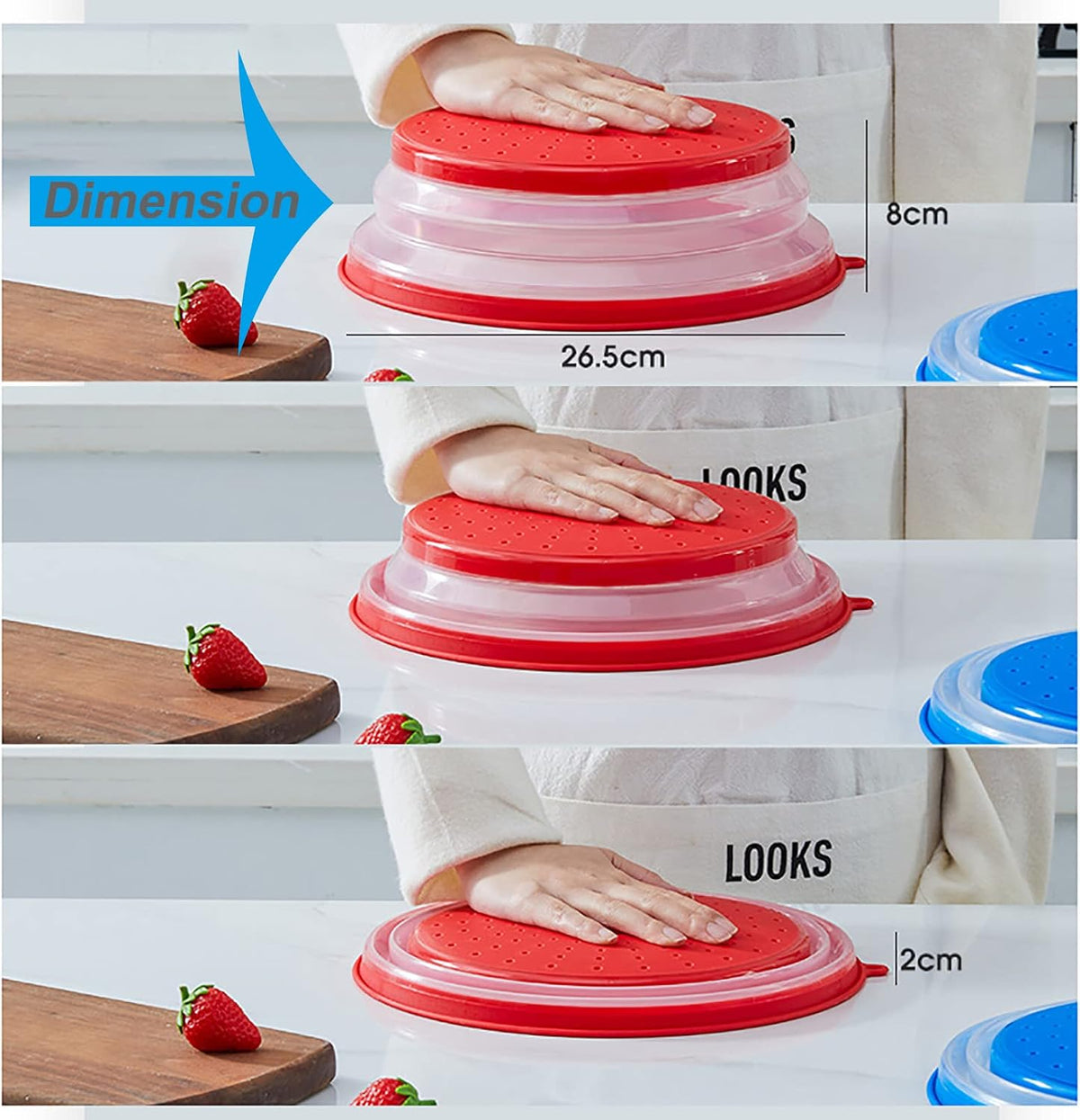 Collapsible Silicone Microwave Food Cover Splatter Guard 10.5 Inch