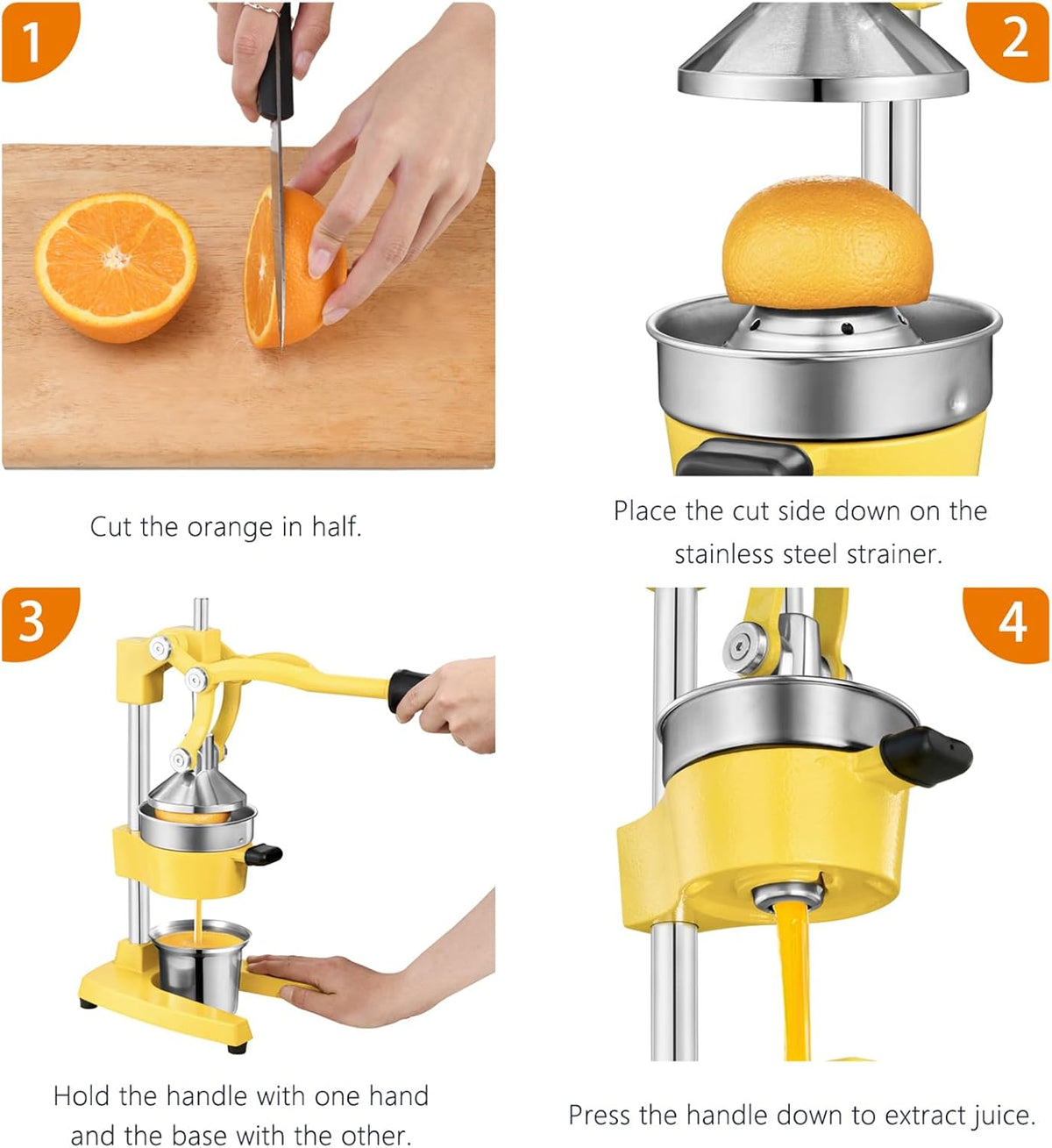 TONGCHANT Cast Iron Manual Juicer for Orange Lemon Citrus Fruit & Lime