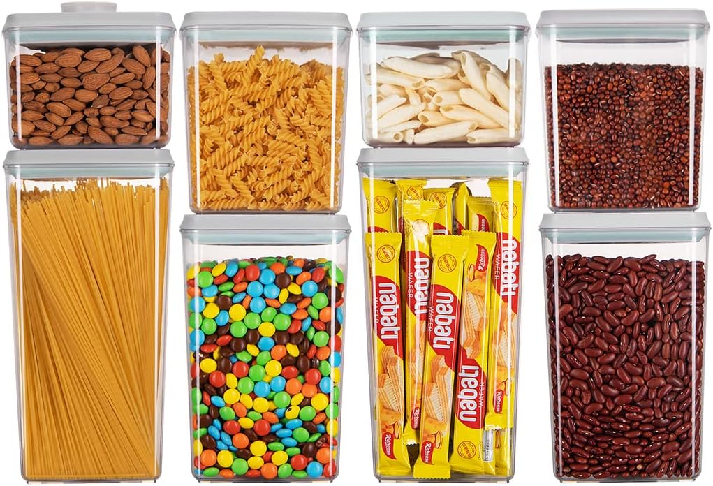 Ankou Food Storage Container Sets, 2.8 Qt *2+ 4.2 Qt *4 Airtight Canisters with Lids and 130ml Scoop, BPA-Free Plastic Pantry Containers for Flour, Sugar, Rice