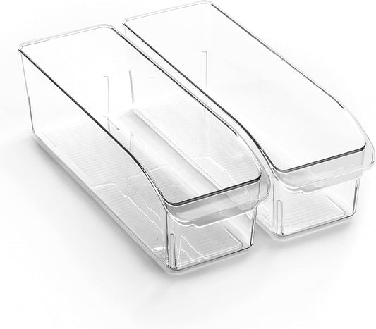 BINO | Plastic Storage Bins, Small | THE CURVE COLLECTION | Multi-Use Organizer Bins | Storage Containers Kitchen, Pantry and Home Organization | Fridge Organizers | Pantry Organization and Storage