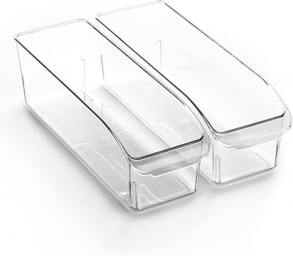BINO | Plastic Storage Bins, Small | THE CURVE COLLECTION | Multi-Use Organizer Bins | Storage Containers Kitchen, Pantry and Home Organization | Fridge Organizers | Pantry Organization