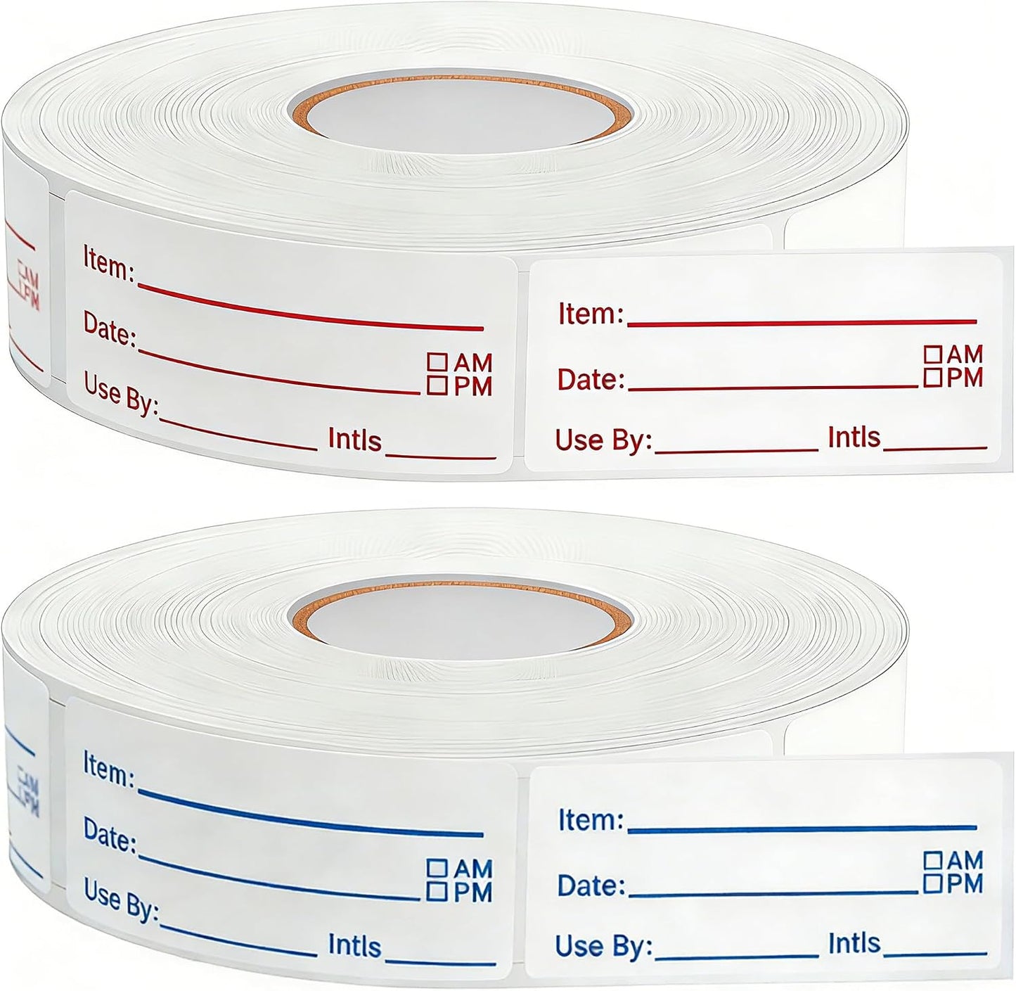 1000Pcs Food Labels, AIMEIKI 2 Rolls 1 x 2 Inch Removable Date Stickers Waterproof Food Storage Stickers for Freezer, Refrigerator, Food Containers Easy Clean No Residue