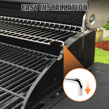 Utheer 2-Pack Griddle Warming Rack for Blackstone 28" Griddles, Stainless Steel Flat Top Grill Accessories | Reversible Rack Adds Prep Space, Foldable Clip-On Design Expands Cooking & Holding Area