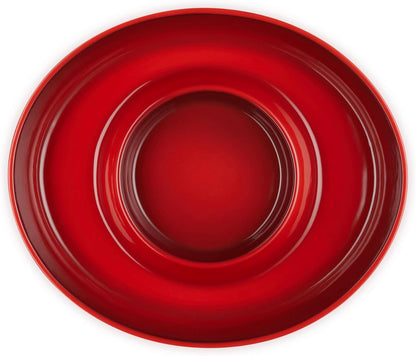 Le Creuset Stoneware Signature Oval Chip and Dip Platter, 13", White