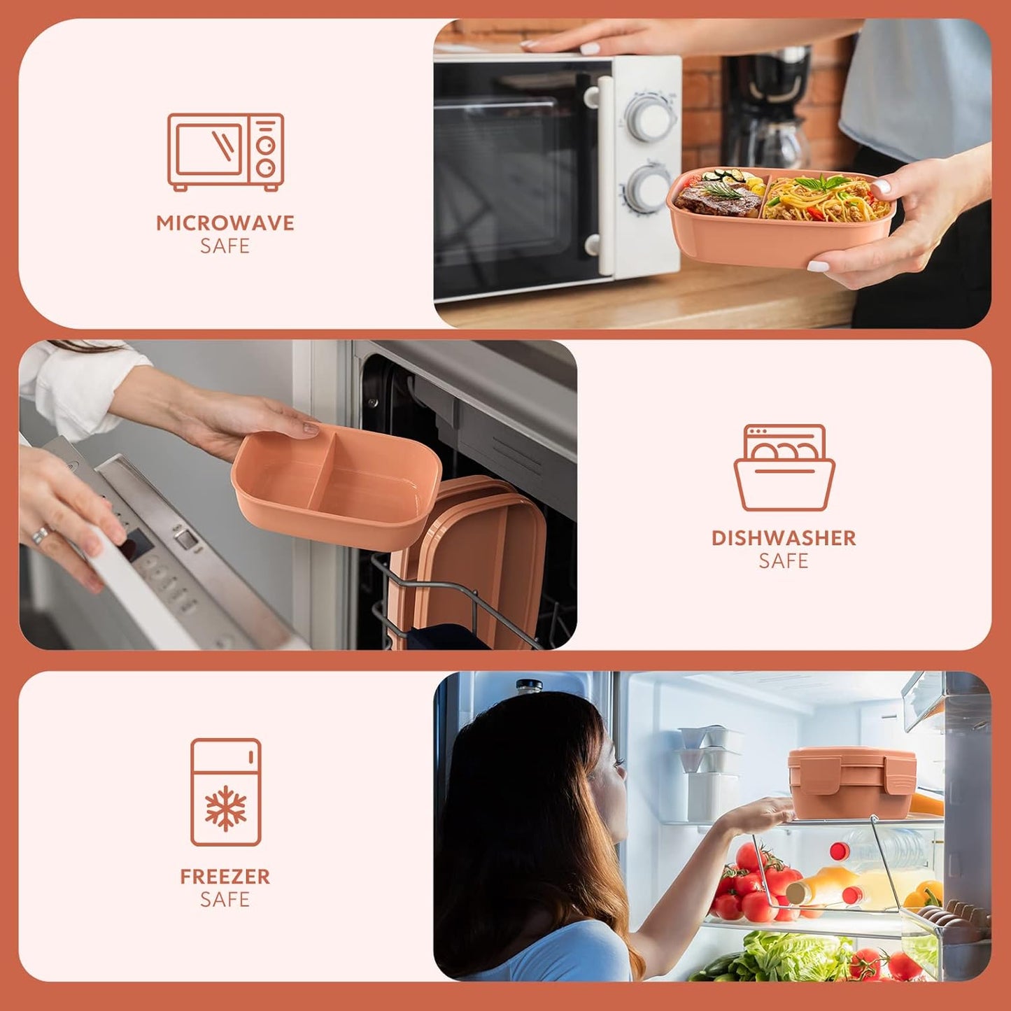 Modern Adult Lunch Box, Stackable Lunch Containers, Minimalist Design Bento Box with Utensil Set - Leak-Proof for Dining Out, Work, School, Picnic