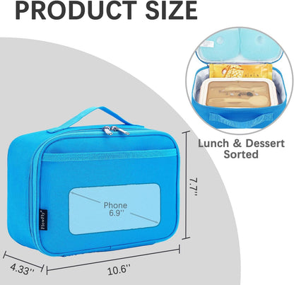 FlowFly Kids Lunch box Insulated Soft Bag Mini Cooler Back to School Thermal Meal Tote Kit for Girls, Boys, Astronaut - Colors A