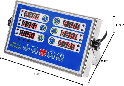 6 Channel Commercial Kitchen Timer Digital Stainless Steel Timer