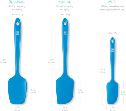 DI ORO Silicone Spatula Set - Rubber Kitchen Spatulas for Baking, Cooking, & Mixing - 600°F Heat-Resistant & BPA Free Silicone Scraper Spatulas for Nonstick Cookware - Dishwasher Safe (3pc, Black)