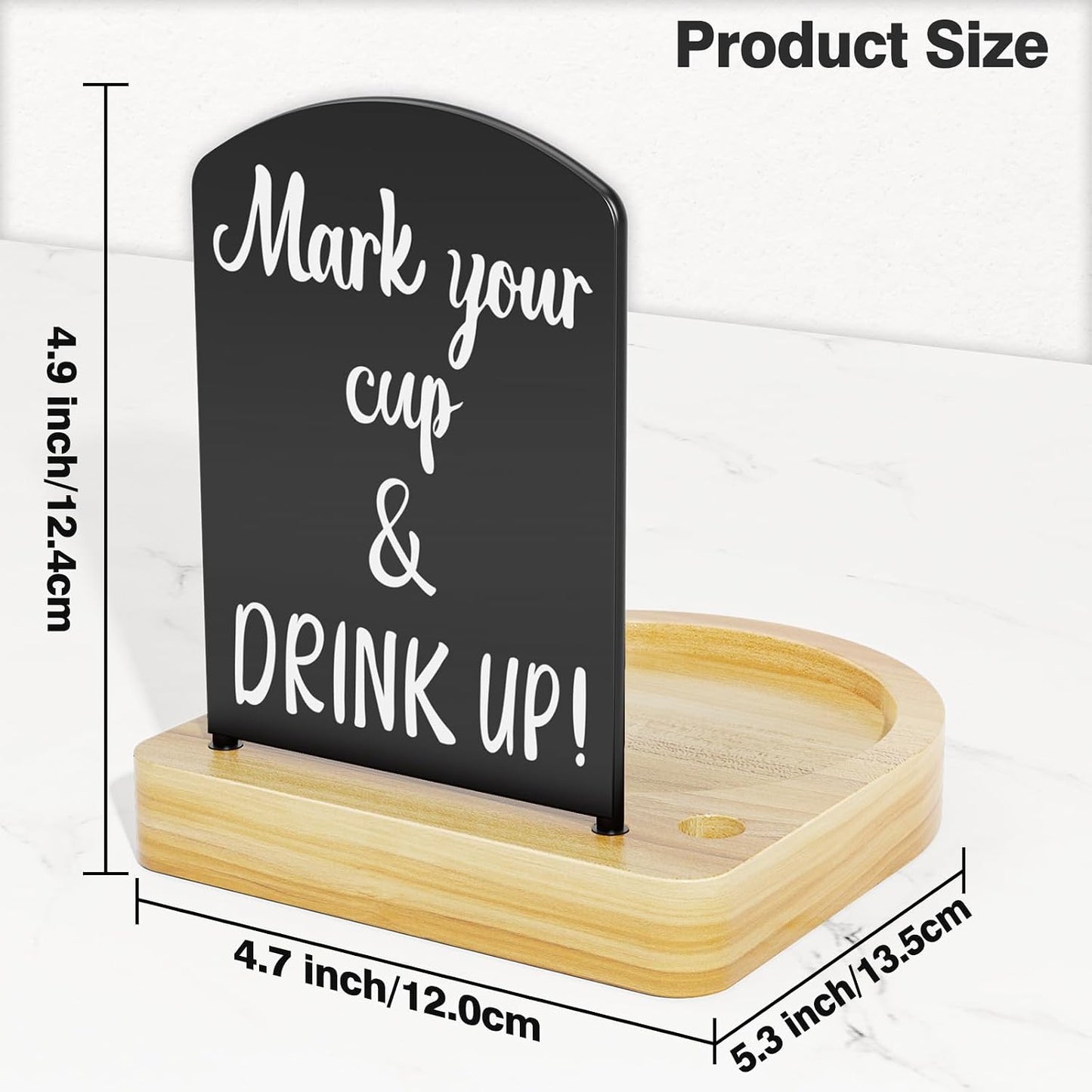 Decorative Solo Cup Holder with Marker Slot, Disposable Cup Dispenser Prevents Drink Mix-Ups – A Hosting Essential for Birthdays, BBQs, Gatherings & Housewarming, Brown