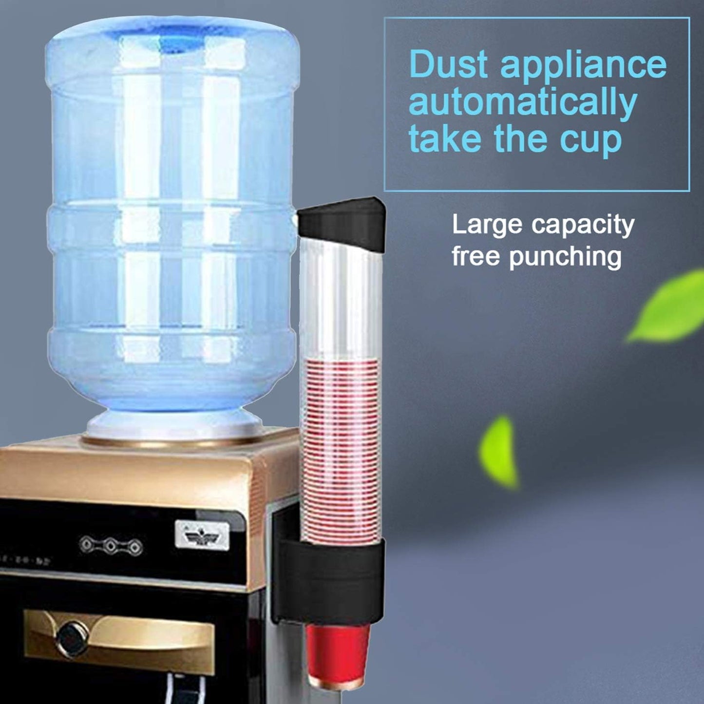 Cup Dispenser Wall Mounted Plastic Water Dispenser Disposable Cup Holder Rack, Paste or Screw Plate Mountable for Paper Cups Halloween Party Supplies(L, White)